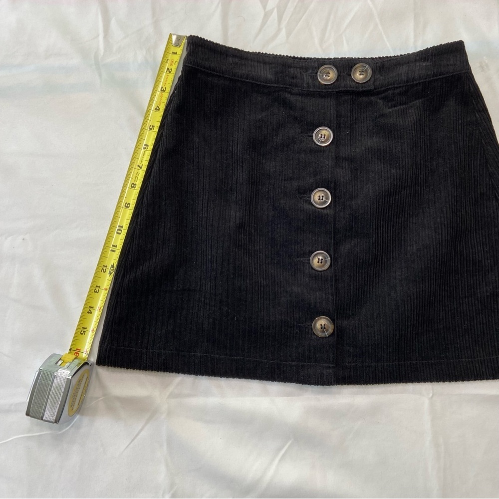 En Crème Black Corduroy Button Front Mini Skirt Women's Size Small - Picture 5 of 8